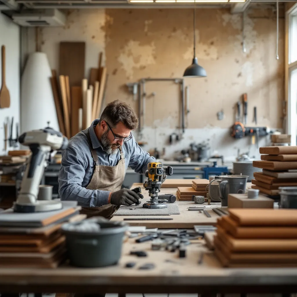 Artisan couvreur à l